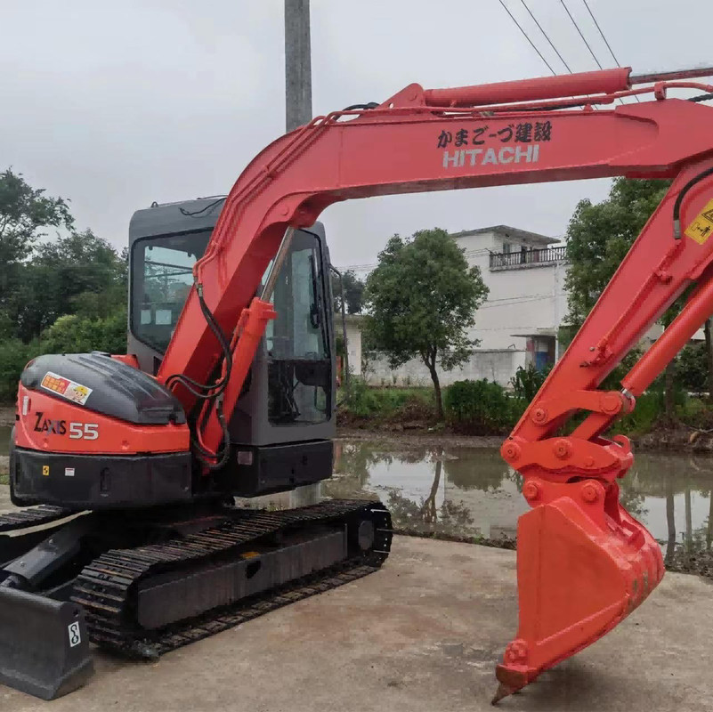 5 ton Mini diesel Gebruikte graafmachine Hitachi ZX55 Pre Owned Crawler 38.23HP handmatig