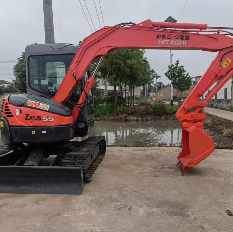 5 ton Mini diesel Gebruikte graafmachine Hitachi ZX55 Pre Owned Crawler 38.23HP handmatig