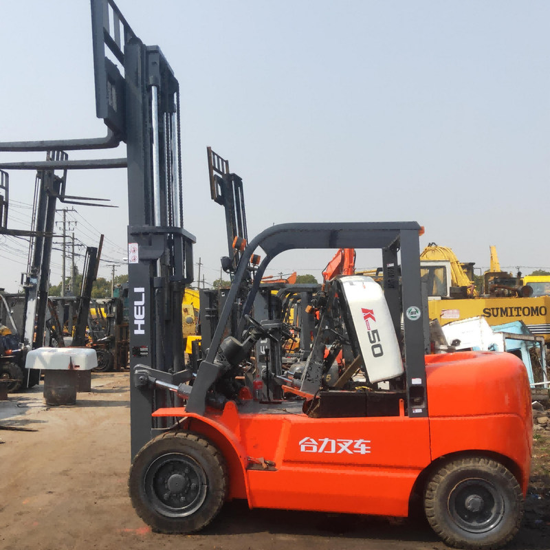 Tweedehands K50 Heli 5 ton vorklift driepoot lift voor magazijn Maximale hefhoogte 3m