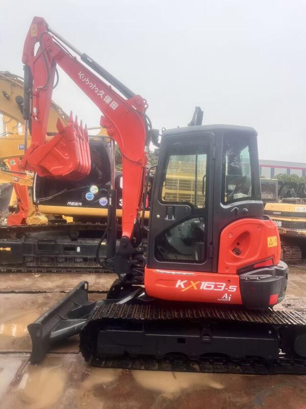 Gebruikte Kubota Digger KX163 5,5 ton Klein type Mini Crawler Excavator 35.5kw met 0.19m3 emmer