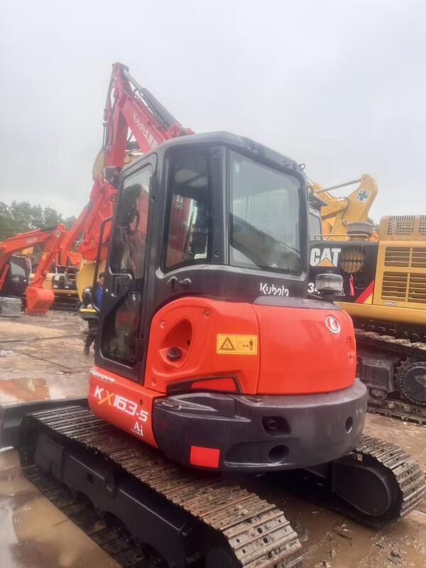 Gebruikte Kubota Digger KX163 5,5 ton Klein type Mini Crawler Excavator 35.5kw met 0.19m3 emmer